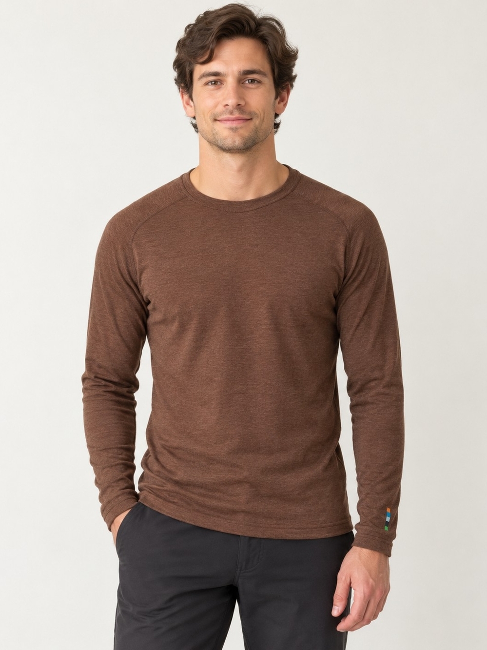 Smartwool Men's Long-Sleeve Crewneck Shirt - Brown